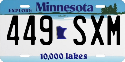 MN license plate 449SXM