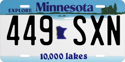 MN license plate 449SXN