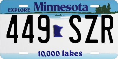 MN license plate 449SZR