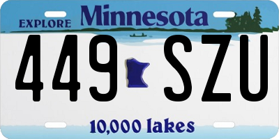 MN license plate 449SZU