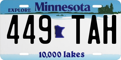 MN license plate 449TAH