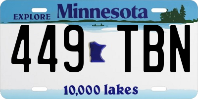 MN license plate 449TBN