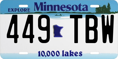 MN license plate 449TBW