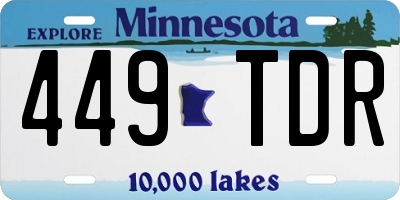 MN license plate 449TDR