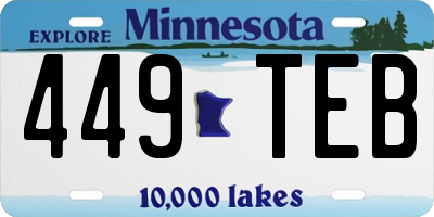 MN license plate 449TEB