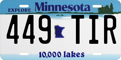 MN license plate 449TIR