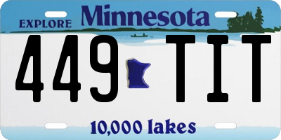 MN license plate 449TIT