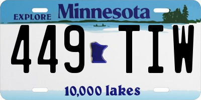 MN license plate 449TIW