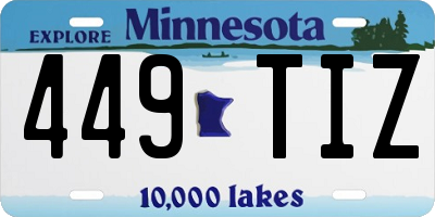 MN license plate 449TIZ