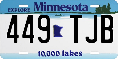 MN license plate 449TJB