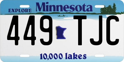 MN license plate 449TJC