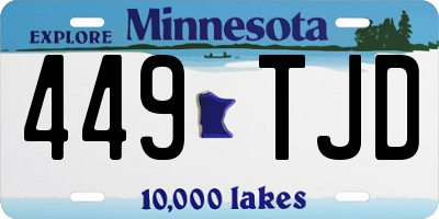 MN license plate 449TJD