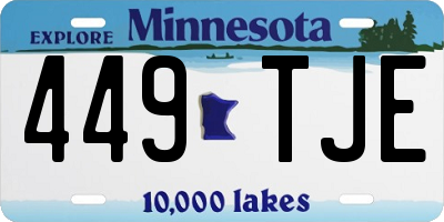 MN license plate 449TJE