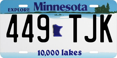 MN license plate 449TJK