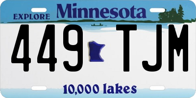 MN license plate 449TJM