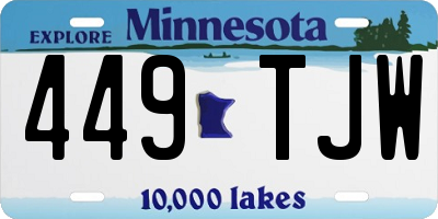MN license plate 449TJW