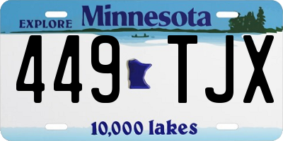MN license plate 449TJX