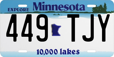MN license plate 449TJY