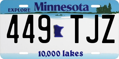 MN license plate 449TJZ
