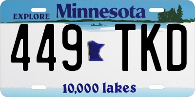 MN license plate 449TKD