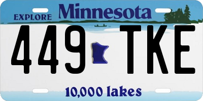 MN license plate 449TKE
