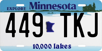 MN license plate 449TKJ