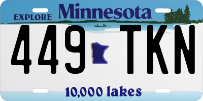 MN license plate 449TKN