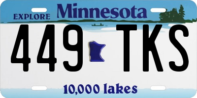 MN license plate 449TKS