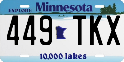 MN license plate 449TKX