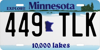 MN license plate 449TLK