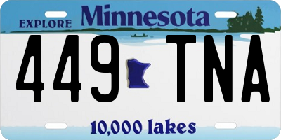 MN license plate 449TNA