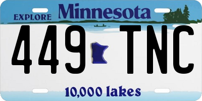 MN license plate 449TNC