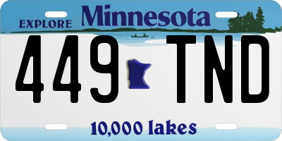MN license plate 449TND