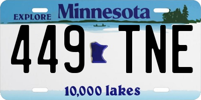 MN license plate 449TNE