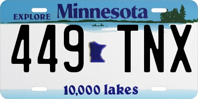 MN license plate 449TNX