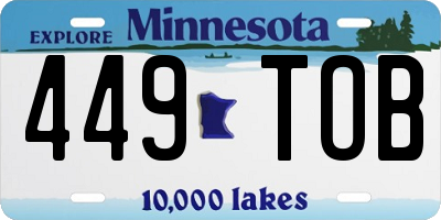 MN license plate 449TOB