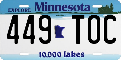 MN license plate 449TOC