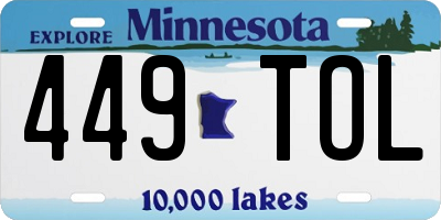 MN license plate 449TOL