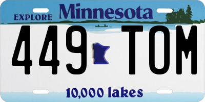 MN license plate 449TOM