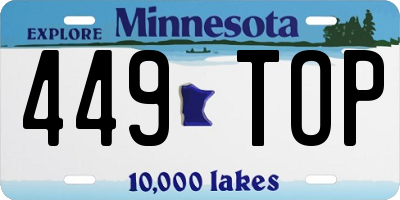 MN license plate 449TOP