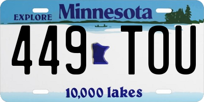 MN license plate 449TOU