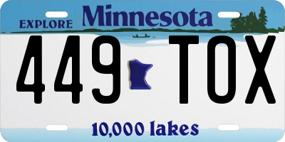 MN license plate 449TOX