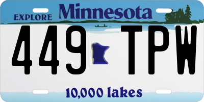 MN license plate 449TPW