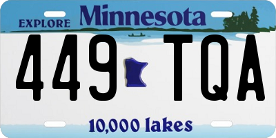 MN license plate 449TQA