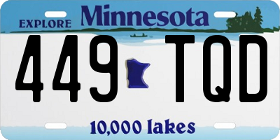 MN license plate 449TQD