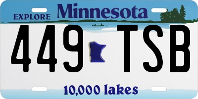 MN license plate 449TSB