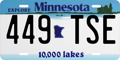 MN license plate 449TSE