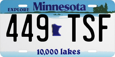 MN license plate 449TSF