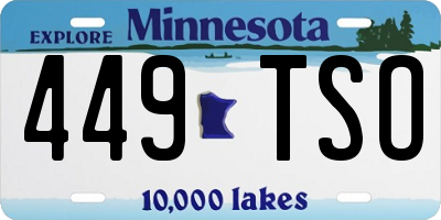 MN license plate 449TSO