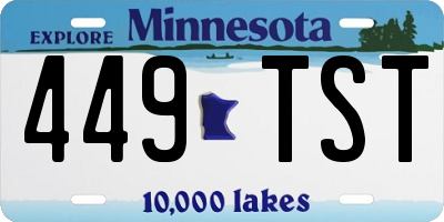MN license plate 449TST
